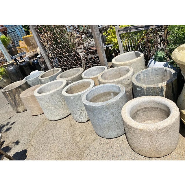 Contemporary Old Vintage Chinese Granite Organic Modern Planter Pot For Sale - Image 3 of 6