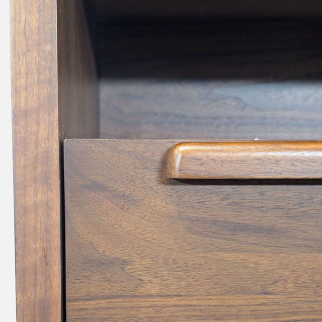 Brown Crate & Barrel Tate Mid-Century Modern Two Drawer Nightstand With Charging Station For Sale - Image 8 of 8