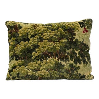 Vedure Forest Styled After Scalamandre Marley Cut Velvet Pillow For Sale