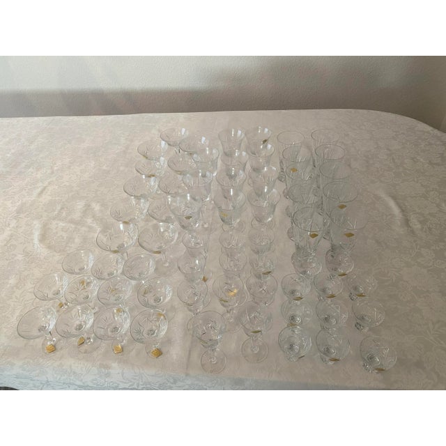 Mid 20th Century Hand Cut Crystal Stemware/Drink Ware- 60 Pieces Made in Germany For Sale - Image 10 of 12