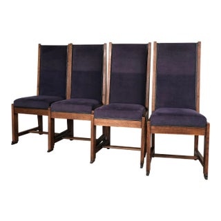 Set of 4 Art Deco Haagse School Dining Chair Frits Spanjaard 1930s For Sale