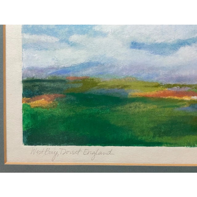 Vintage 82 Leigh Royer Landscape Abstract Expressionism Pastel West Bay Painting For Sale - Image 4 of 11