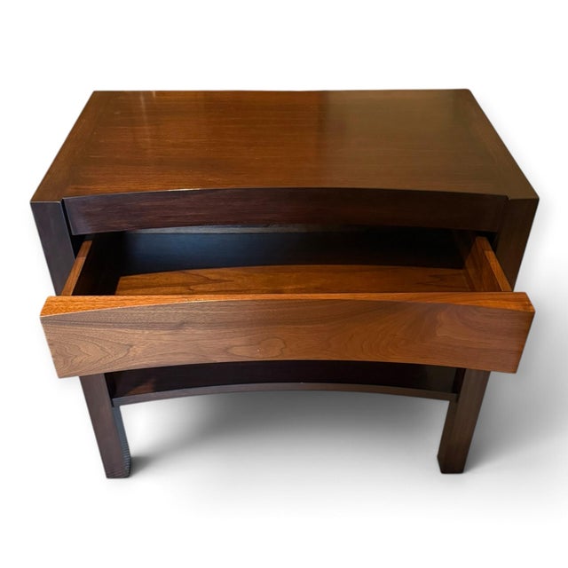 1990s Holly Hunt Bowfront Side Table Nightstand For Sale - Image 5 of 5