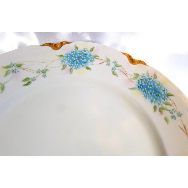 1950s Thomas White Dinner Plate With Blue Flowers For Sale - Image 4 of 5