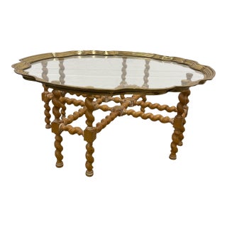 1970s Baker Barley Twist Type Coffee Table For Sale
