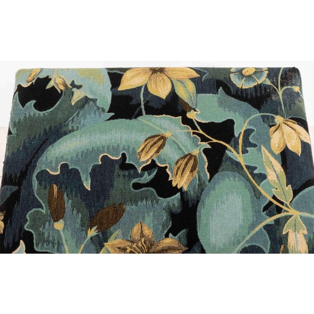 Modern "Doe-Run" Woven Chenille Upholstered Ottoman For Sale In New York - Image 6 of 9