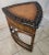 Mid Century French Country Side Table Bamboo Leather Rattan Faux Ostrich 22.5 h x 19.5 w x 19 d preowned original...