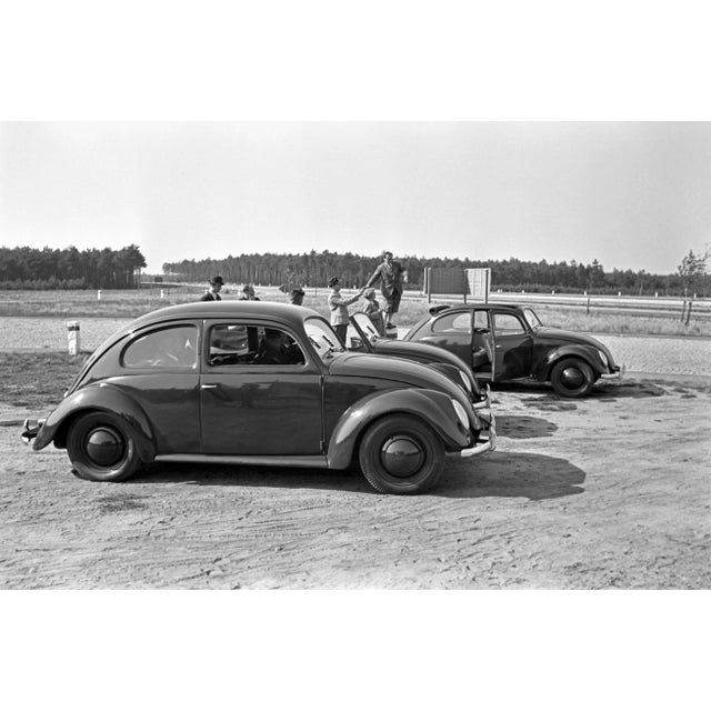 1930s Three Models of the Volkswagen Beetle Parking, Germany, 1938, Photograph For Sale - Image 5 of 5