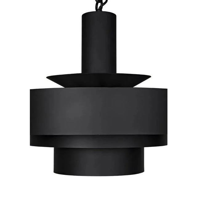 NOIR Parlor Pendant, Black Iron For Sale In Los Angeles - Image 6 of 8