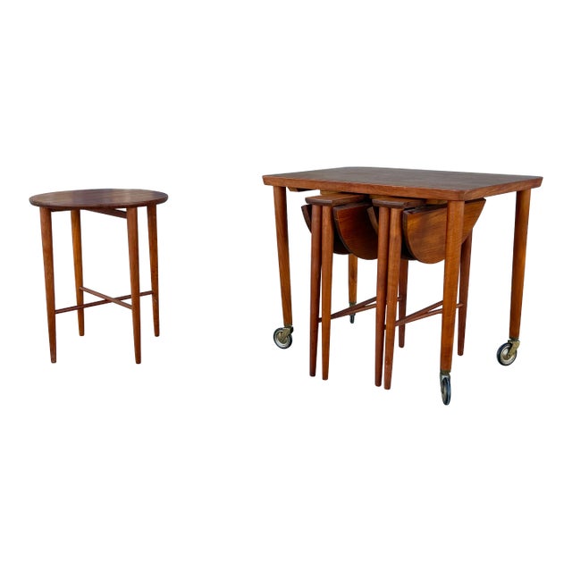 1960s Danish Modern Teak Nesting Tables by Paul Hundevad - a Pair For Sale