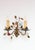 Vintage French Wall Lights in Brass and Porcelain Flowers, 1950s, Set of 2 For Sale - Image 4 of 12
