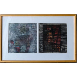 John Hultberg, Bay Area Figurative Abstract Gouache Painting "Video Tower" John Hultberg, 1991 For Sale