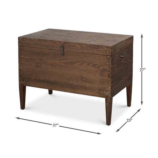 Swedish-Style Trunk Side Table in Antiqued Cream For Sale - Image 11 of 11