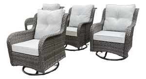 Outdoor Porch Glider Swivel Chairs, Set of Four