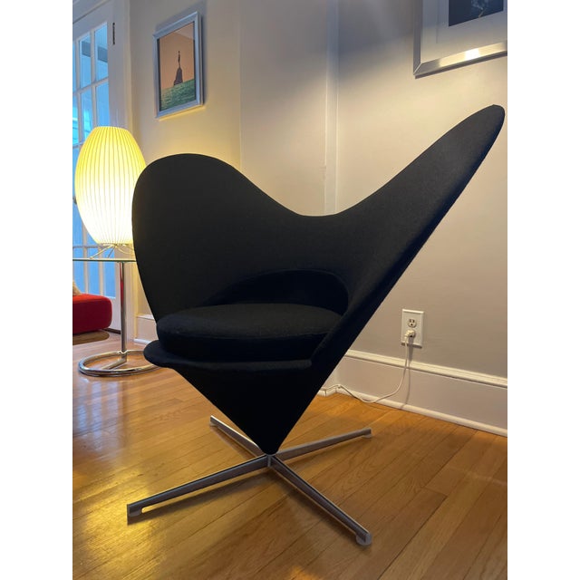 Verner Panton Heart Cone Chair by Vitra — Black (2000, Gently Used) Add a bold statement piece to your collection with...