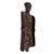 Antique Lukasa memory board featuring a sculptural anthropomorphic form, richly patinated dark wood, colorful raised...