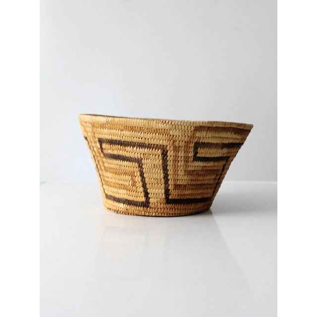 Tribal Vintage Woven Basket Bowl For Sale - Image 3 of 13