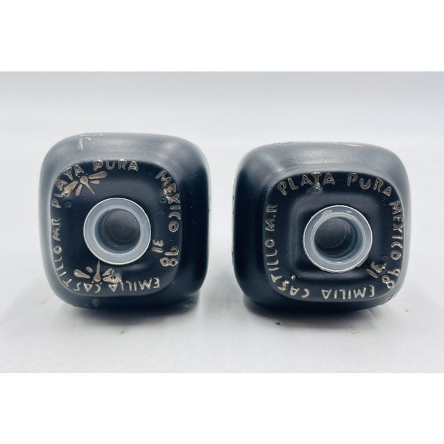 Emilia Castillo Pure Silver & Porcelain Salt & Pepper Shakers, Taxco, 1998 For Sale - Image 10 of 10