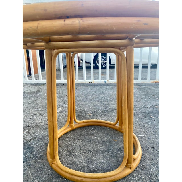 Boho Chic Boho Chic Rattan Dining Table or Entry Table For Sale - Image 3 of 12