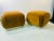 Great Modernist Pair Of Souffle Stools Designed After Karl Springer In The 1980's. Upholstered In A Beautiful Mustard...