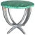 Art Deco Faux Malachite and Aluminum Table For Sale In Los Angeles - Image 6 of 6