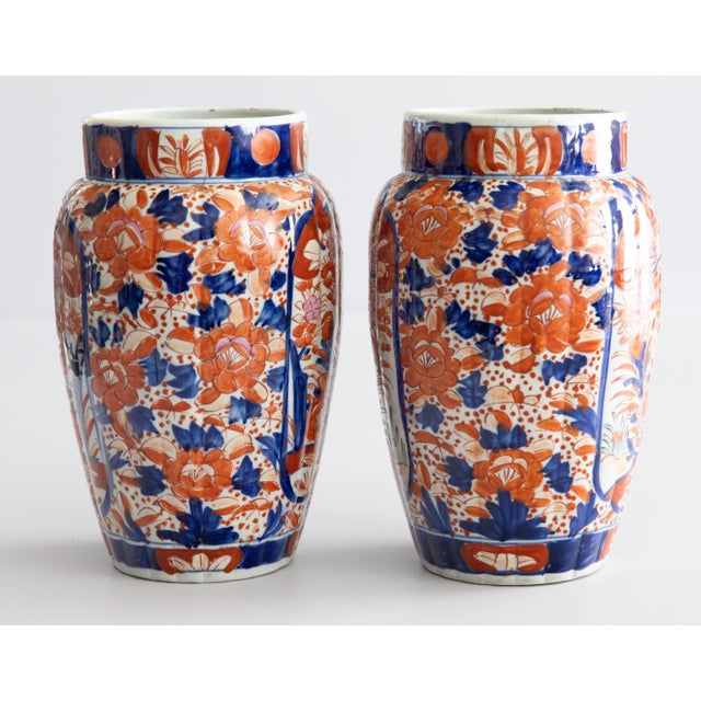 19th Century Antique 19th Century Japanese Imari Porcelain Vases - A Pair For Sale - Image 5 of 12