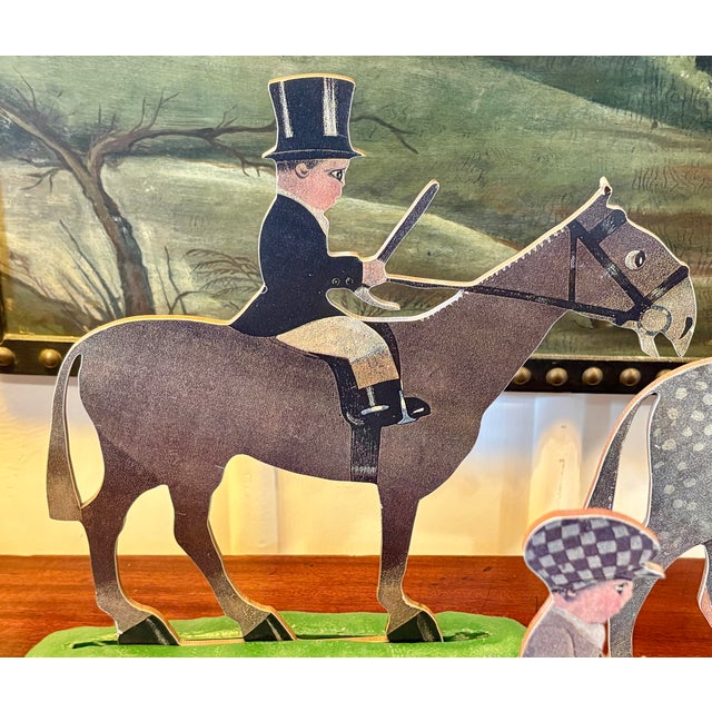 Rare English Equestrian Folk Art Figures, C. 1930s — Set of Three For Sale - Image 4 of 6