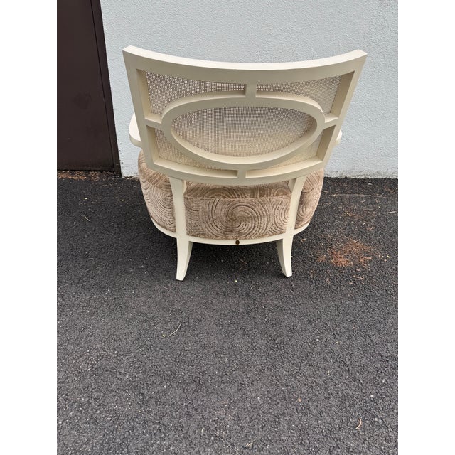 1990s Barbara Barry for Henredon Cane Back Side Chair With Barbara Barry for Kravet Couture Velvet Seat For Sale - Image 9 of 12