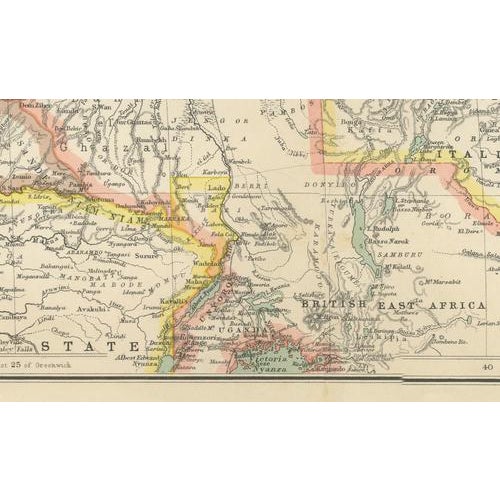 North-East Africa Map with Egypt, Abyssinia, Sudan and Somaliland, 1902 For Sale - Image 6 of 13