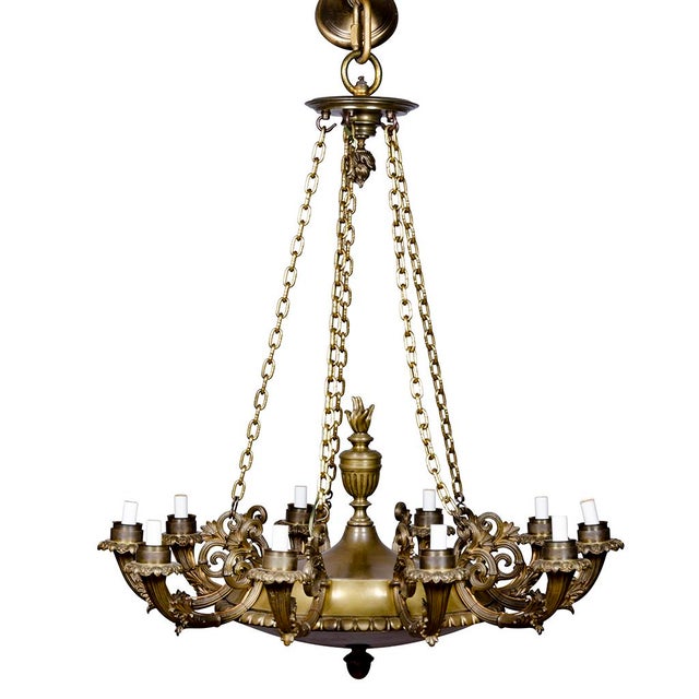 Empire Style Bronze Chandelier For Sale - Image 12 of 12