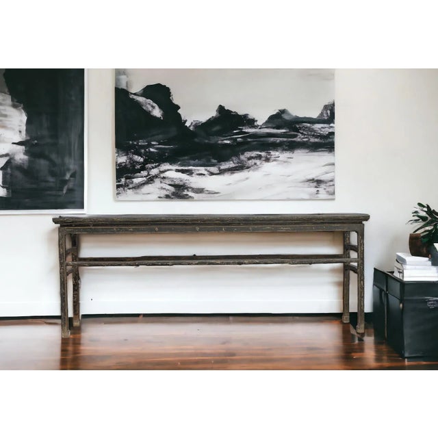 Early 21st Century Vintage Black MingQing Console Table For Sale - Image 5 of 9