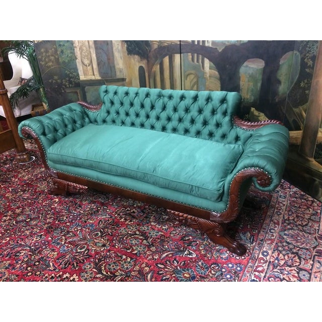 Emerald Antique Empire Sofa, 19th Century Sofa For Sale - Image 8 of 17