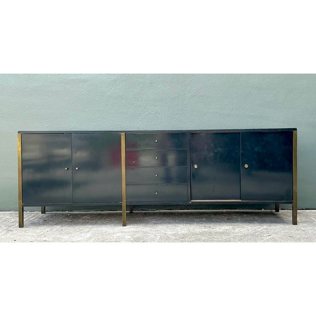 Vintage MCM Sliding Door Credenza After Paul McCobb For Sale - Image 11 of 12
