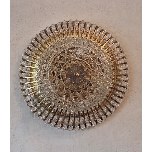 Glass and Brass Ceiling Light by Ernst Palme for Palwa, 1970s For Sale - Image 9 of 9