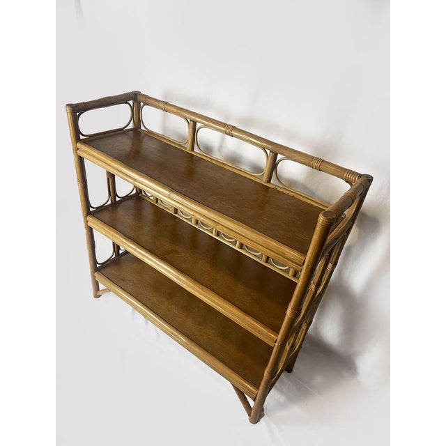 Vintage Bamboo Wicker Display Shelves, 1970 For Sale - Image 6 of 13