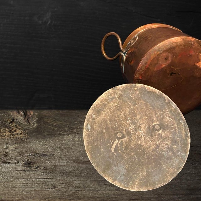 Antique Handmade French Copper Pot For Sale In Savannah - Image 6 of 8
