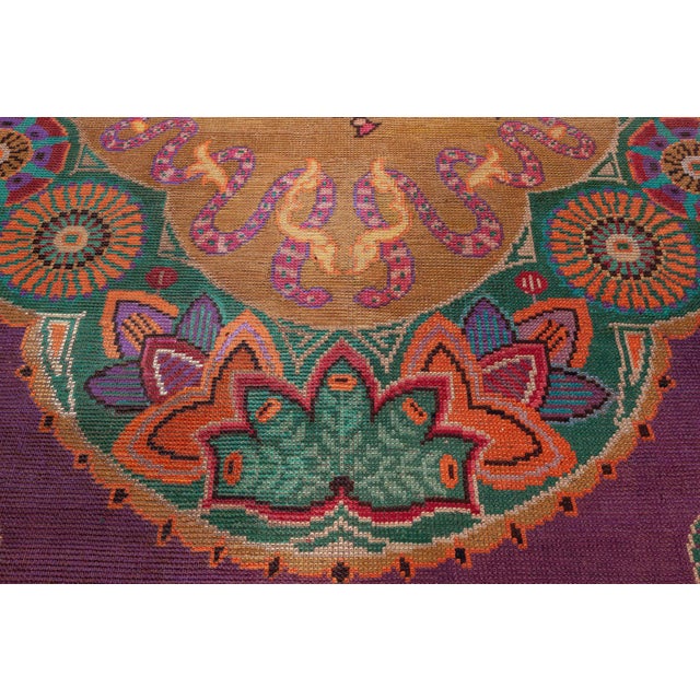 Art Deco Doris Leslie Blau Vintage Viennese Art Nouveau Rug For Sale - Image 3 of 9