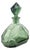 Vintage Cubist Art Deco Decanter in Green Art Glass, France, 1930s For Sale