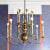 Gold Brass 12-Light Pendant Chandelier, Italy, 1950s For Sale - Image 8 of 8