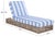 2020s Gillian Chaise Lounge, Heather Tan/Baby Blue Stripe For Sale - Image 5 of 12