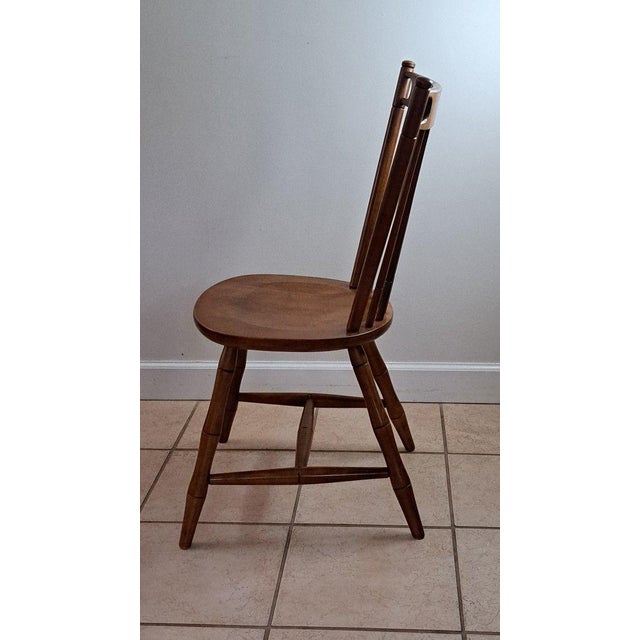Mid-Century Modern Vintage Tell City Maple Spindle Back Side Chair Andover Model 34.5"h 1960s Usa For Sale - Image 3 of 7