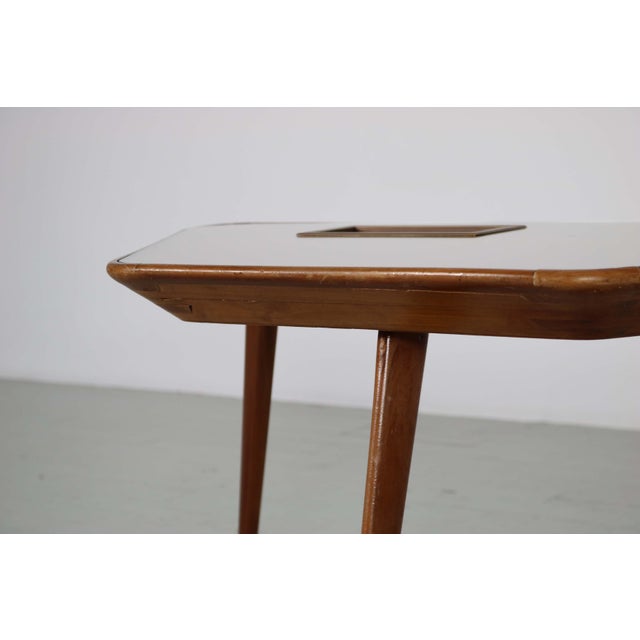 Coffee Table with Inlaid Glass Top and Copper Bowl, 1950s For Sale - Image 18 of 18