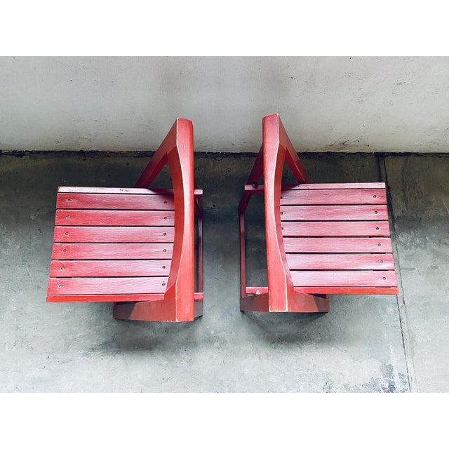 Vintage Trieste Folding Chairs by Aldo Jacober for Bazzani, Set of 2 For Sale - Image 11 of 18