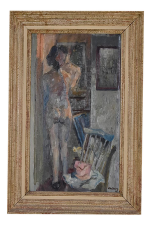 Åke Dalberg, Nue and La Toilette, 1950s, Oil on Canvas, Framed