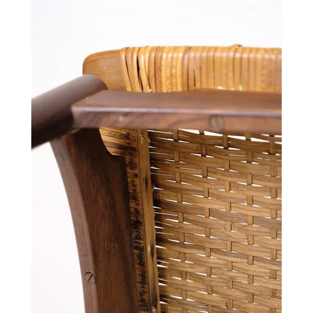 Wicker Stool in Teak by Sigfred Omann for Ølholm Furniture Factory, 1960s For Sale - Image 10 of 11