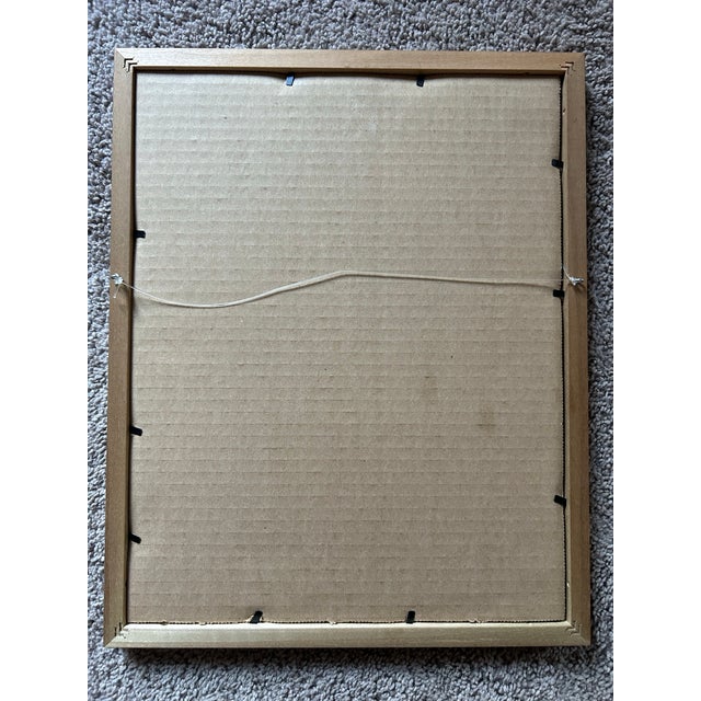 1980s Vintage Abstract Portrait Profile of Woman in Gold Frame For Sale - Image 5 of 5