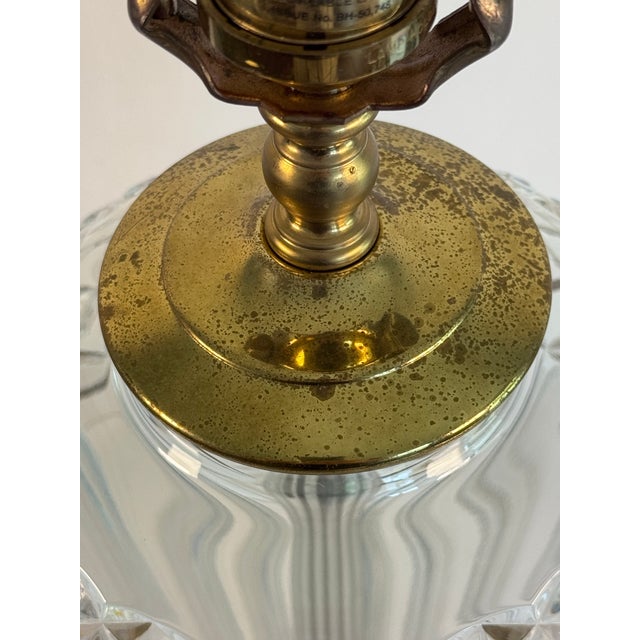 Vintage 1990s Waterford Crystal Belline Table Lamp W/ Brass Accents For Sale - Image 9 of 10