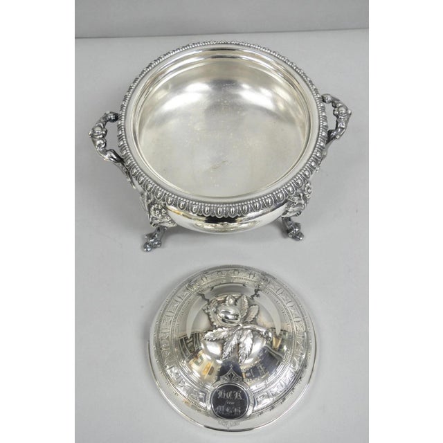 Antique French Regency Baroque Floral Repousse Silver Plated Soup Tureen For Sale - Image 9 of 12