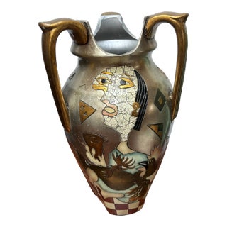 Mid 20th Century Picasso Style Porcelain Vase For Sale
