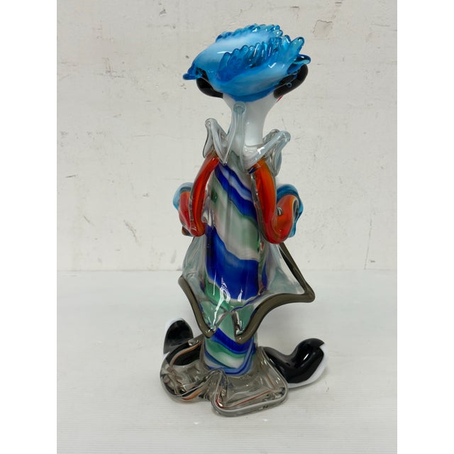 Italian Vintage Murano Glass Clown Playing Saxophone For Sale - Image 3 of 12
